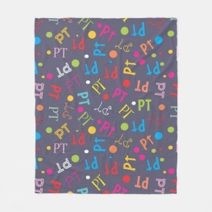 Physical Therapy Colorful Letters  Fleece Blanket
