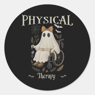 Physical Therapy Floral Ghost Spooky Halloween The Classic Round Sticker