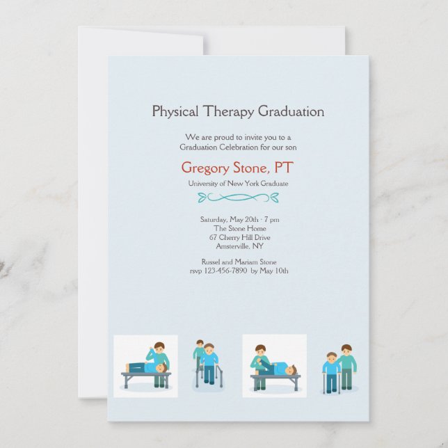 Physical Therapy Graduation Invitation (Male) (Front)