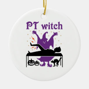 Physical Therapy Halloween PT Witch Ceramic Tree Decoration