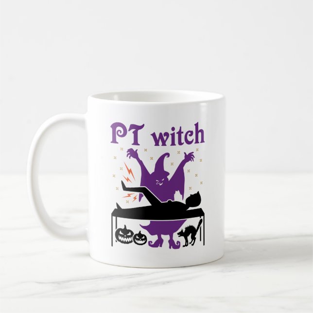 Physical Therapy Halloween PT Witch Coffee Mug (Left)