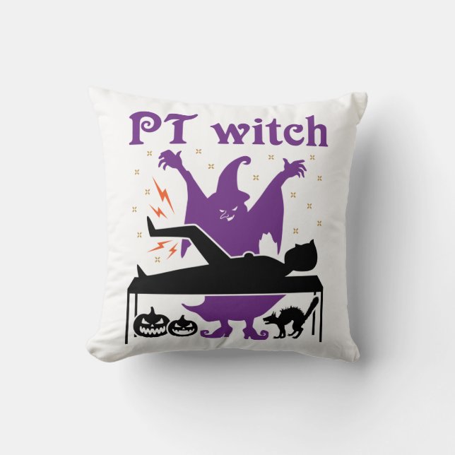 Physical Therapy Halloween PT Witch Cushion (Front)