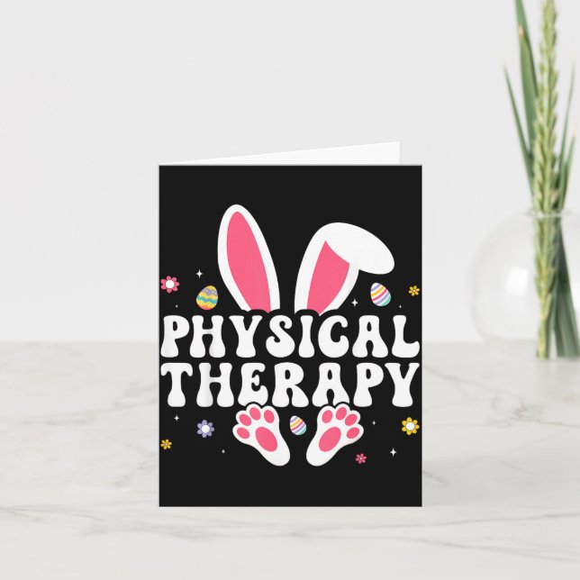 Physical Therapy Happy Easter Day Bunny Eggs PT Card (Front)