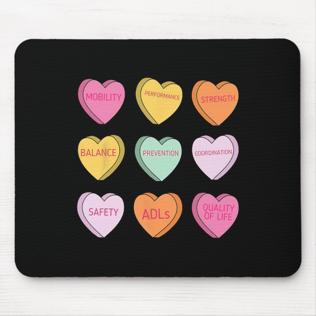 Physical Therapy Hearts Candy Valentine Day Pt The Mouse Pad (Front)