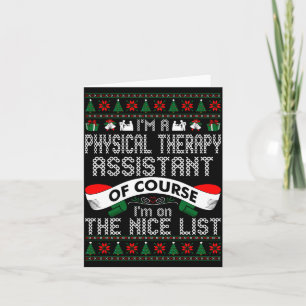 Physical Therapy Istant On Nice List Christmas Card