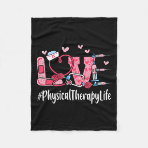 Physical Therapy Love Valentine Day Women Heart Ap Fleece Blanket