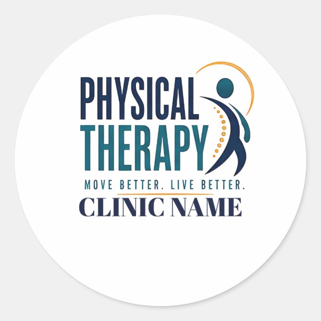 Physical Therapy Medical Design Classic Round Sticker (Front)