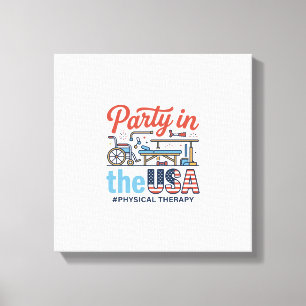 Physical Therapy Party in the USA Vintage T-Shirt_ Canvas Print