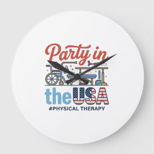 Physical Therapy Party in the USA Vintage T-Shirt_ Large Clock