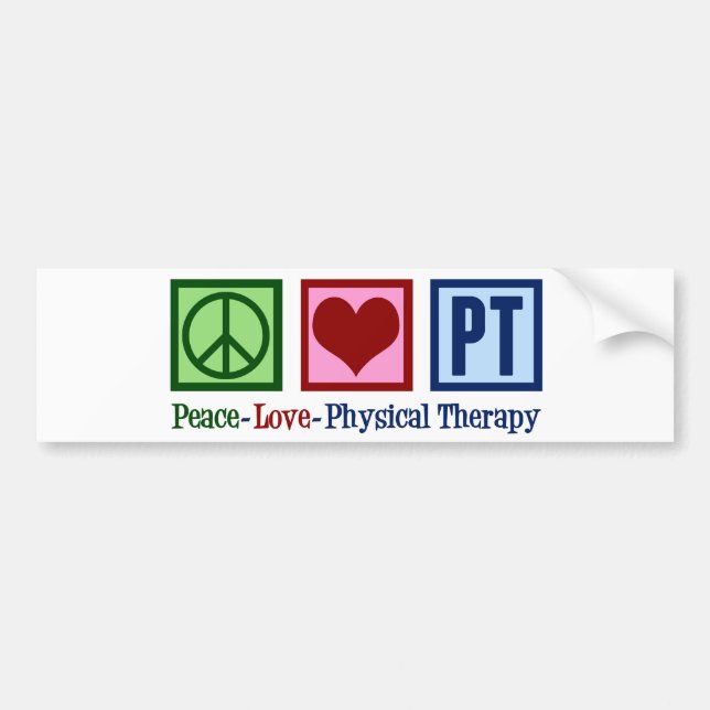 Physical Therapy Peace Love PT Bumper Sticker (Front)