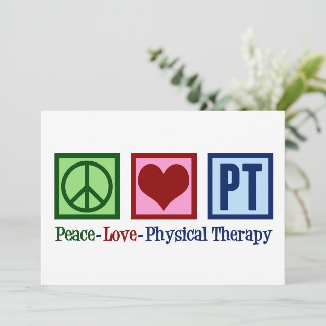 Physical Therapy Peace Love PT Card (Standing Front)