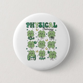Physical Therapy Pt Funny Shamrock St Patricks Day 6 Cm Round Badge