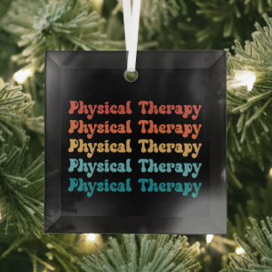 Physical Therapy PT Retro PT Grad Gifts Glass Tree Decoration