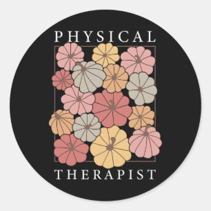 Physical Therapy Pumpkin Fall Pt Therapist Thanksg Classic Round Sticker