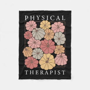 Physical Therapy Pumpkin Fall Pt Therapist Thanksg Fleece Blanket