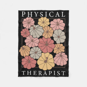 Physical Therapy Pumpkin Fall Pt Therapist Thanksg Fleece Blanket