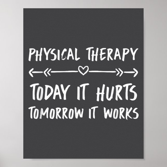 Physical Therapy Quotes Today It Hurts Tomorrow It Poster (Front)