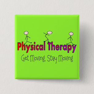 Physical Therapy Stick People Design 15 Cm Square Badge