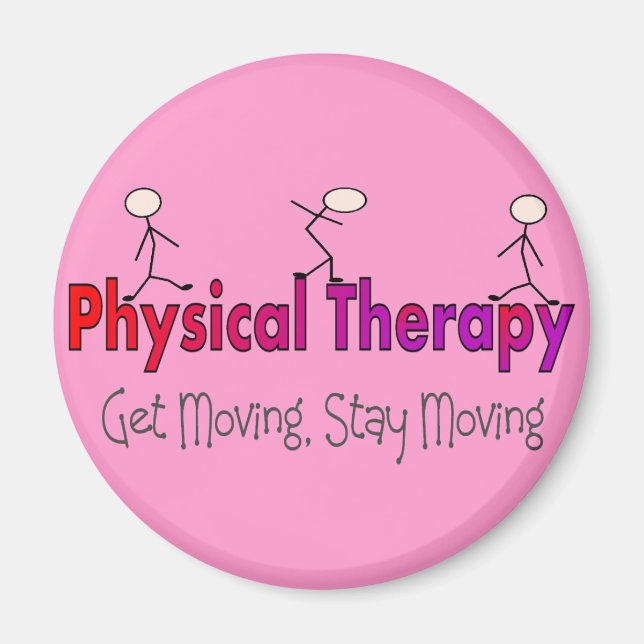 Physical Therapy Stick People Design Magnet (Front)