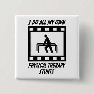 Physical Therapy Stunts 15 Cm Square Badge