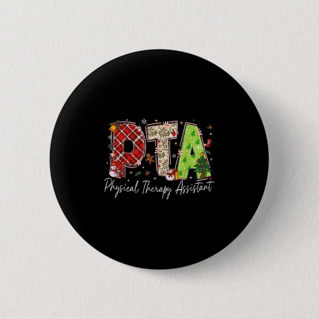 Physical Therapy Therast Istant Pta Santa Christma 6 Cm Round Badge (Front)