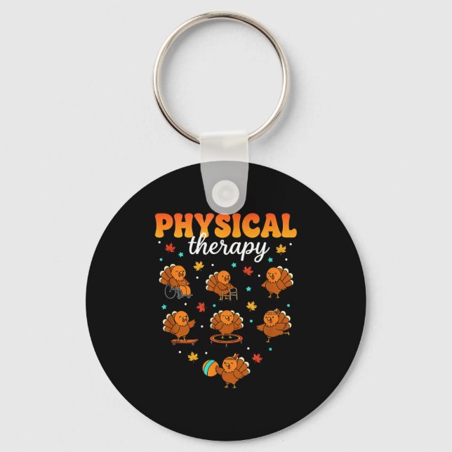 Physical Therapy Turkey Thankful Pt Therast Thanks Key Ring (Front)
