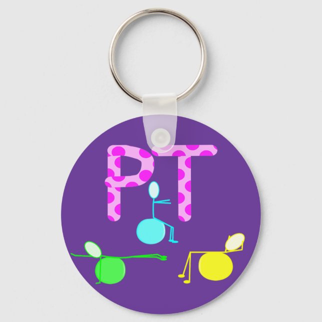 Physical Therpist Gifts With Unique Graphics Key Ring (Front)