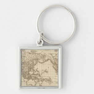 Physical world map key ring