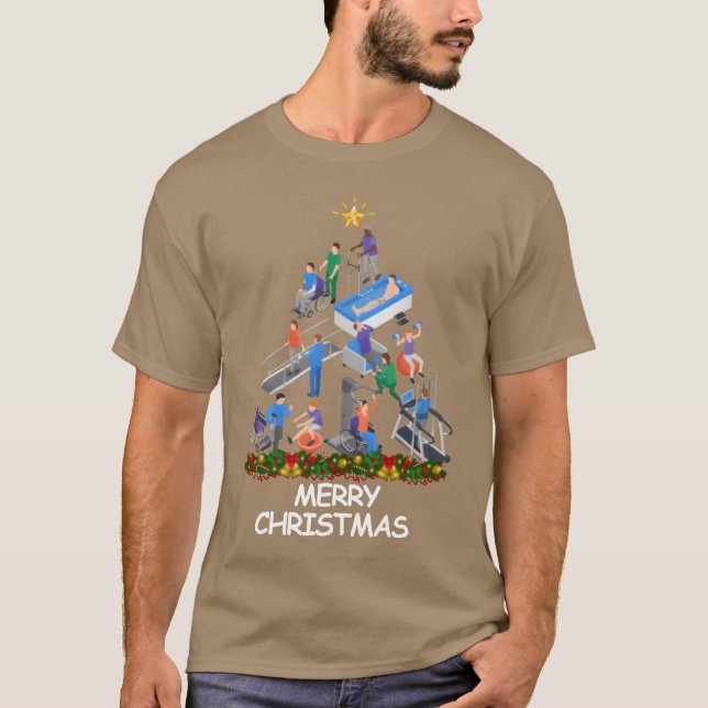 Physicalherapist Christmasree Merry Christmas girl T-Shirt (Front)