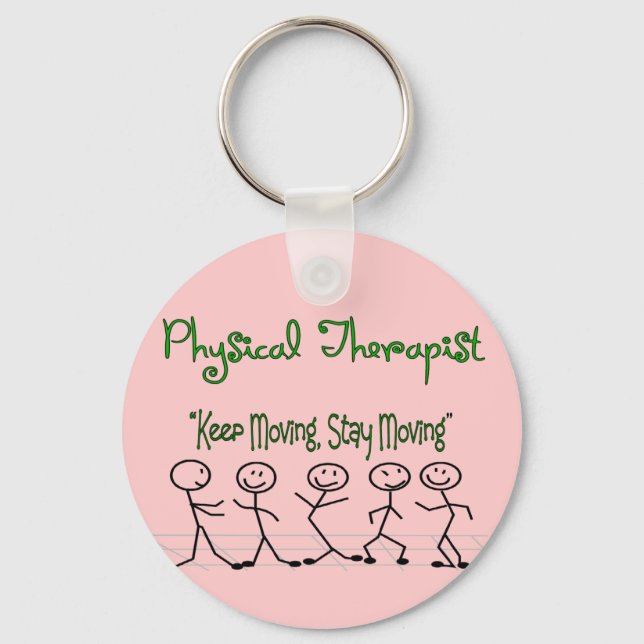 physicall Therapist Stick People Key Ring (Front)