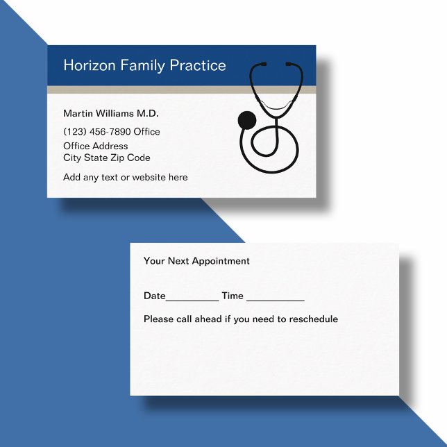Physician Appointment Reminder Business Cards (Creator Uploaded)