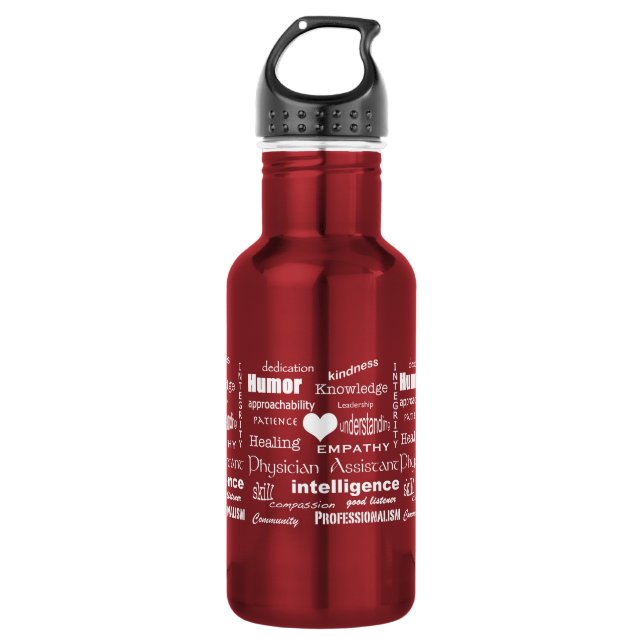 Physician Assistant Attributes/White Text 532 Ml Water Bottle (Front)