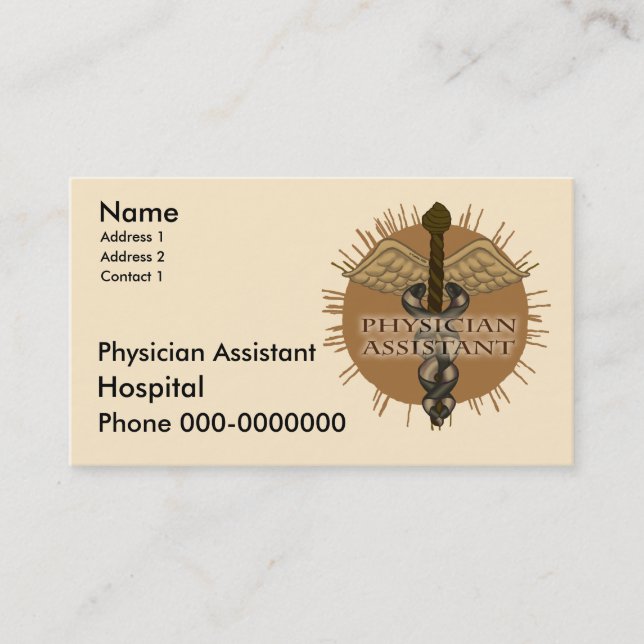 Physician Assistant Business Cards (Front)