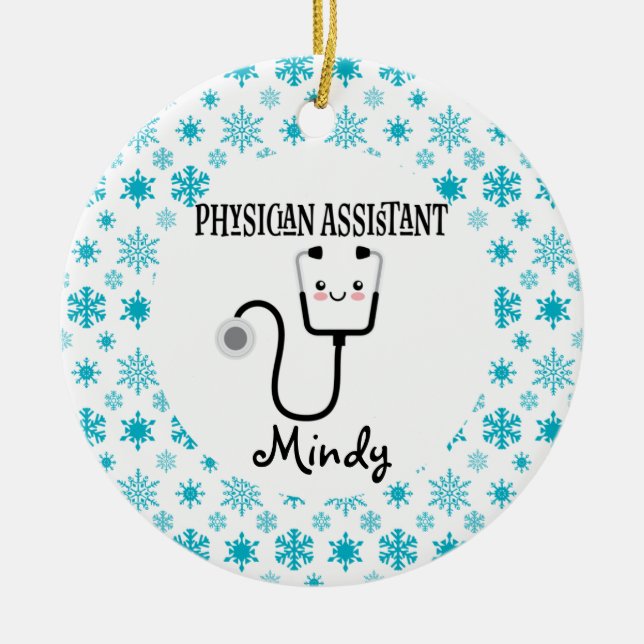 Physician Assistant Custom Gift Ceramic Tree Decoration (Front)