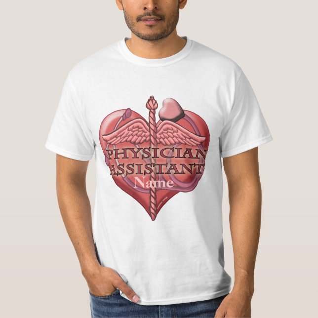 Physician Assistant Heart Caduceus  T-Shirt (Front)