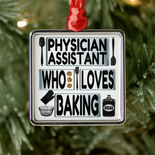 Physician Assistant Loves Baking Metal Tree Decoration (Tree)