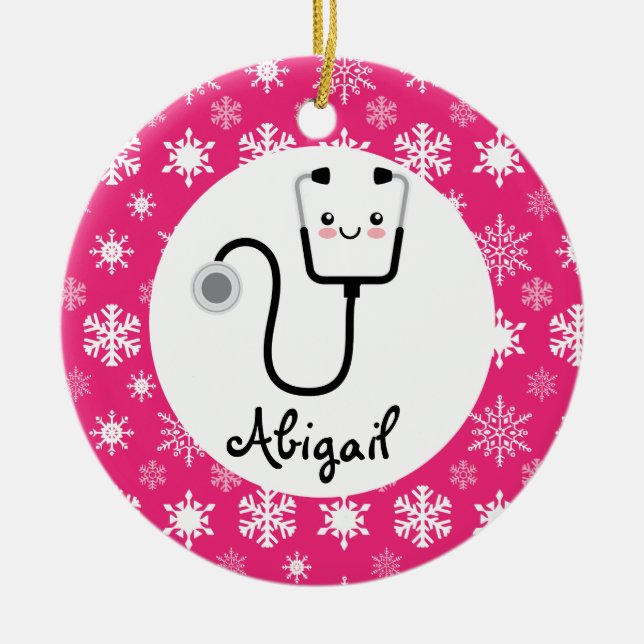 Physician Assistant Nurse Doctor Ceramic Tree Decoration (Front)