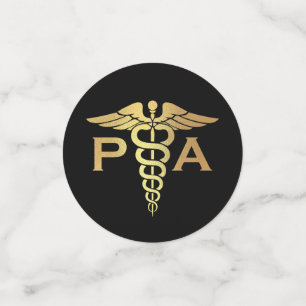 Physician Assistant PA Graduation Black Gold Confetti