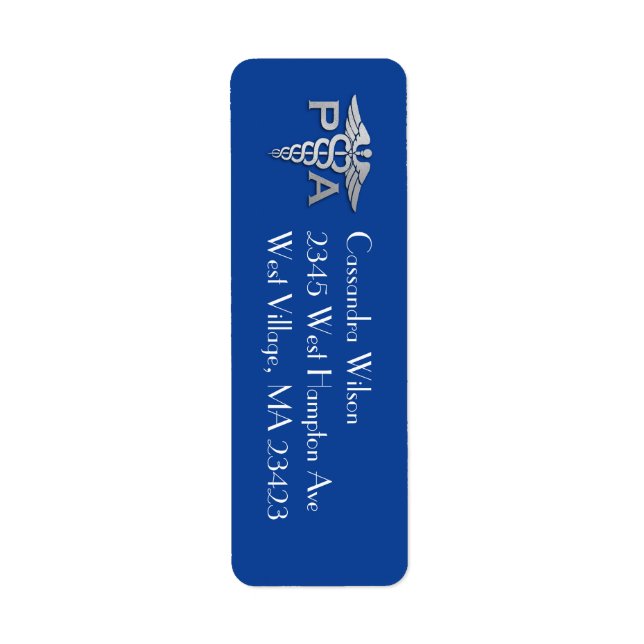 Physician Assistant PA Graduation Blue Silver (Front)