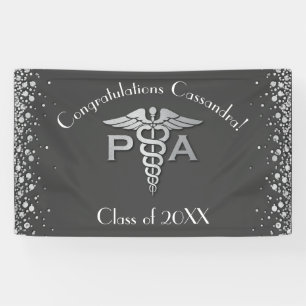 Physician Assistant PA Graduation Grey Silver Banner