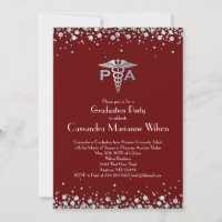Physician Assistant PA Graduation Maroon Silver