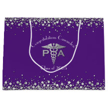 Physician Assistant PA Graduation Purple Silver
