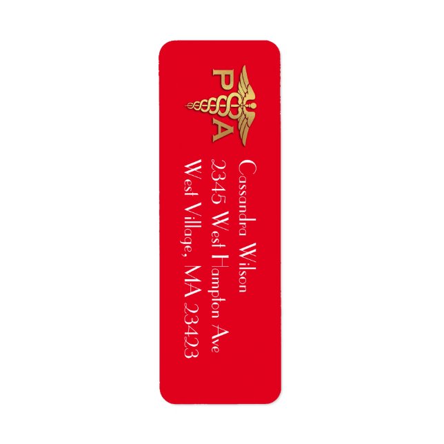 Physician Assistant PA Graduation Red Gold (Front)