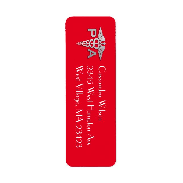 Physician Assistant PA Graduation Red Silver (Front)