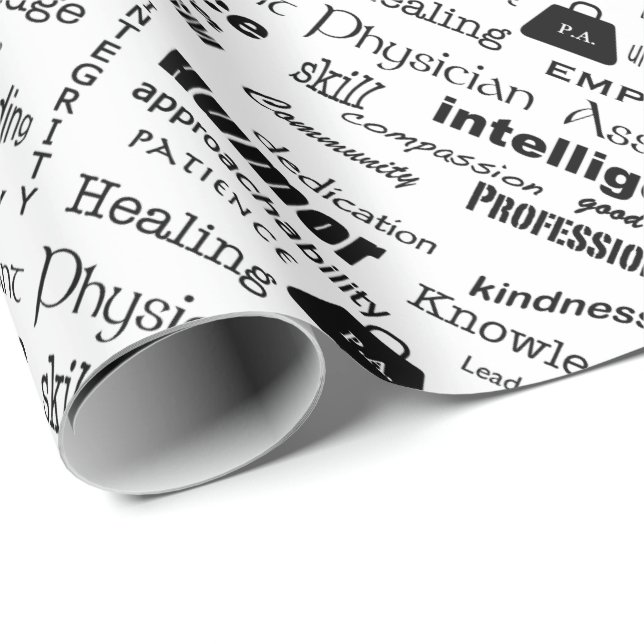 Physician Assistant Text Design Wrapping Paper (Roll Corner)