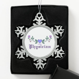 Physician CS Snowflake Pewter Christmas Ornament
