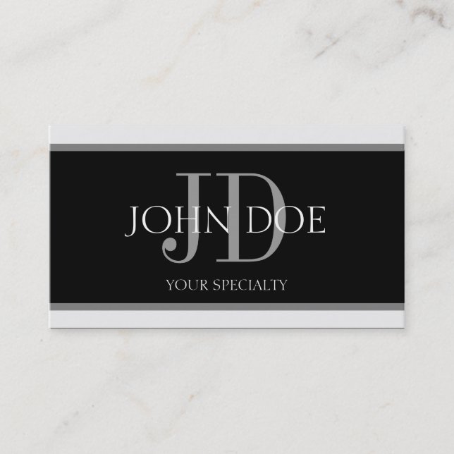 Physician Horizontal Stripe B/B Business Card (Front)