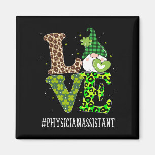 Physician Istant Love St Patricks Day Gnome Leopar Magnet