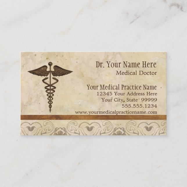 Physician Medical Doctor Practice Medicine Symbol Business Card (Front)