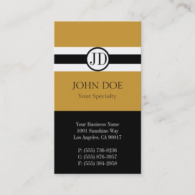 Physician Pendant Gold Business Card (Front)